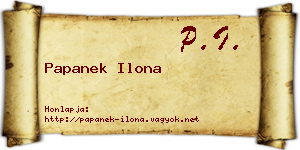Papanek Ilona névjegykártya